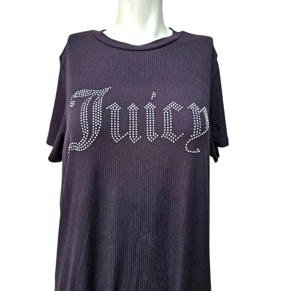 Juicy Couture Women’s  Black T-Shirt Dress Size L - Picture 4 of 12